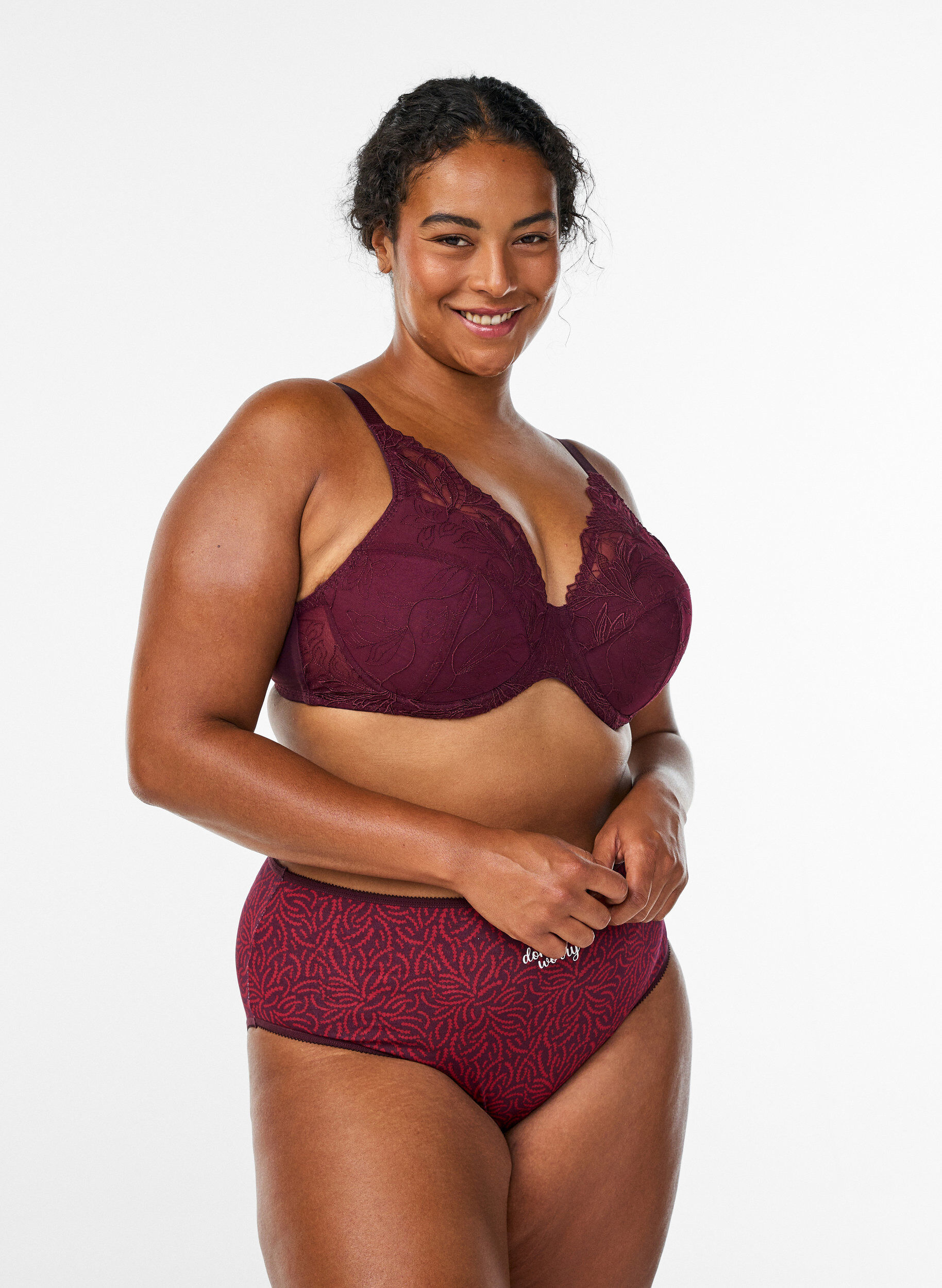 ZizziVatteret blonde bh med b&oslash;jle , R&oslash;d, Model image number 1