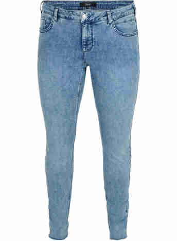 Cropped Amy jeans med nitter i sidesøm