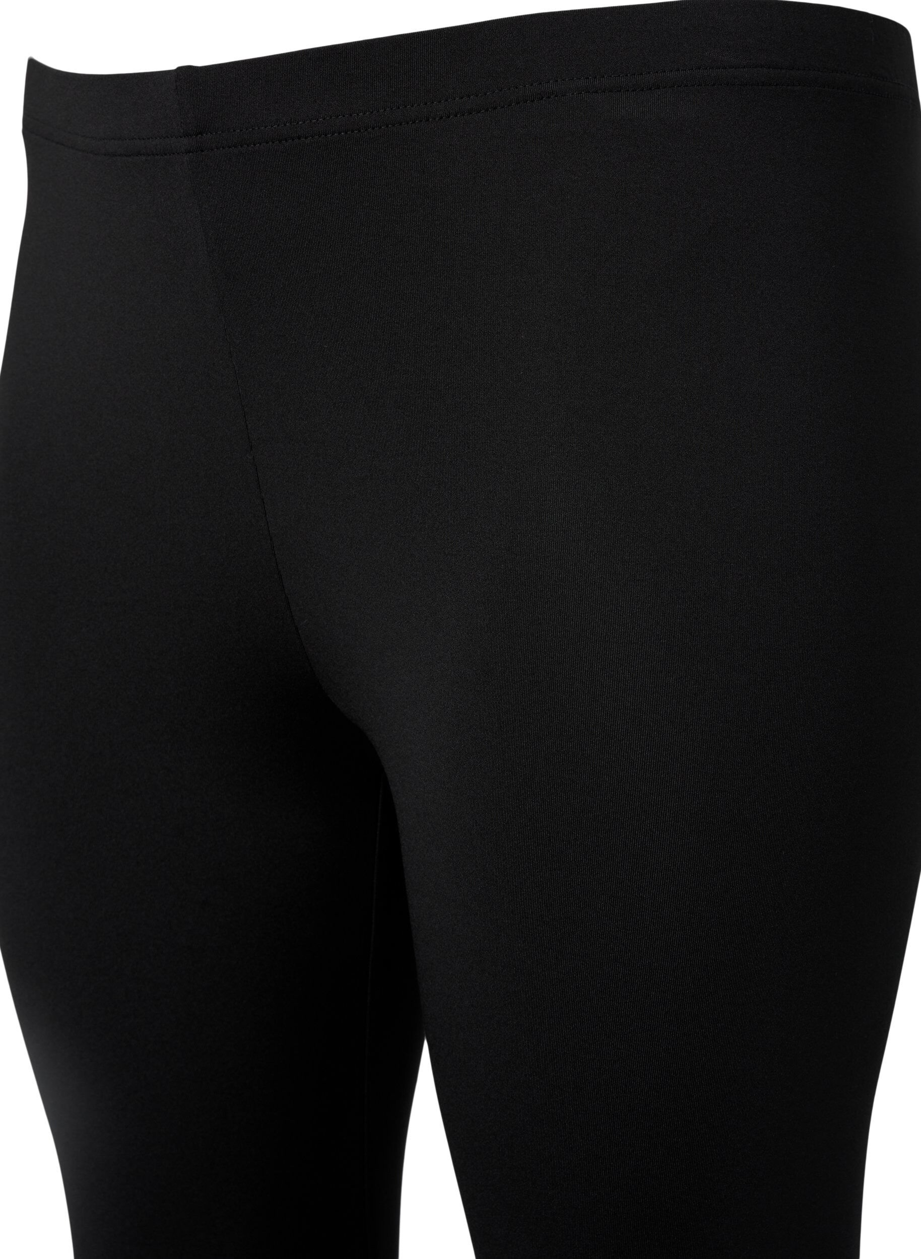 Zizzi 2-pak 3/4 leggings med blondekant, Black / Black, Packshot image number 3