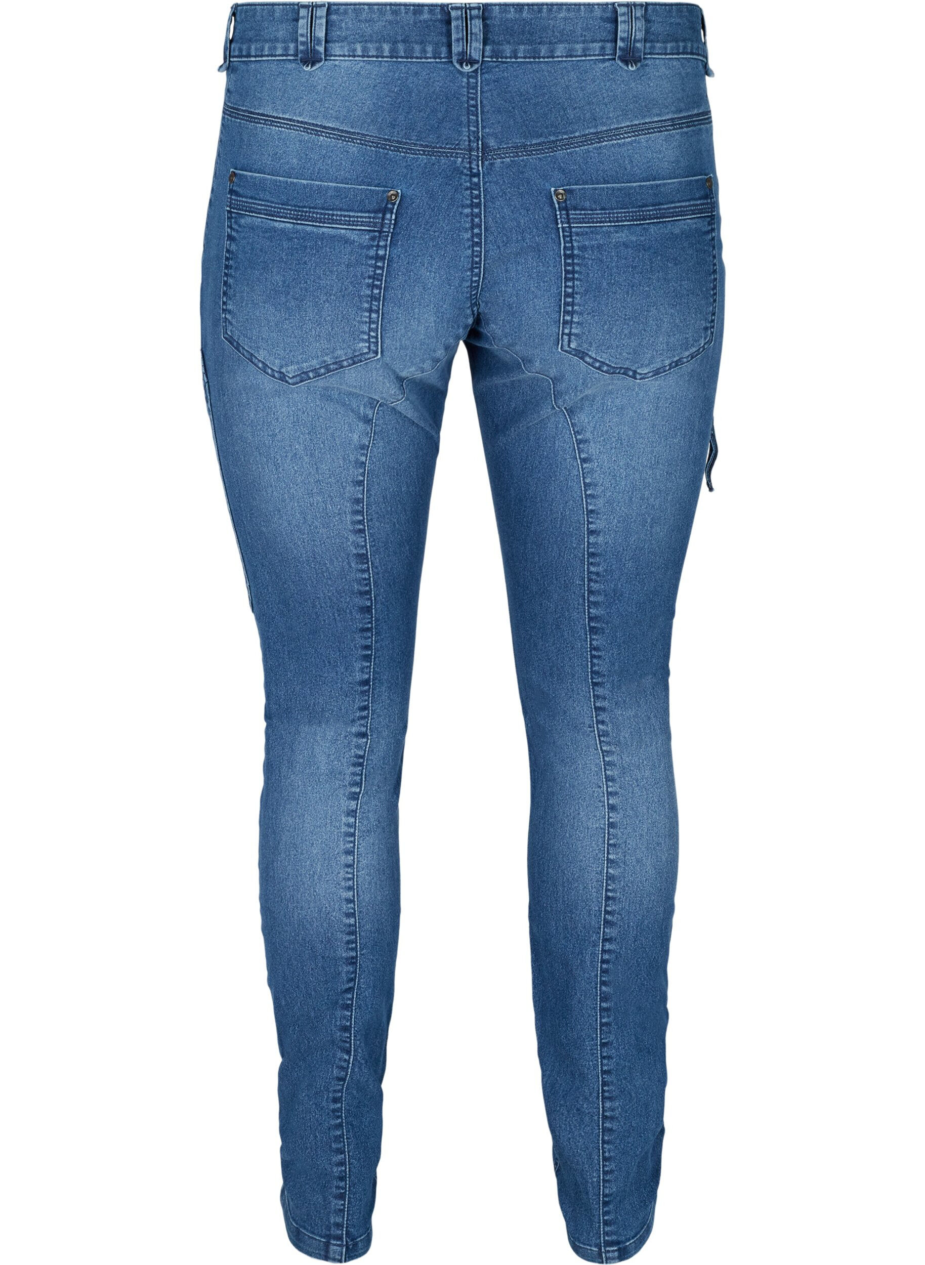 Zizzi Ekstra slim fit Sanna jeans, Blue denim, Packshot image number 1