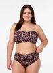 Leopard bikiniunderdel med h&oslash;j talje, Brun, Model image number 0