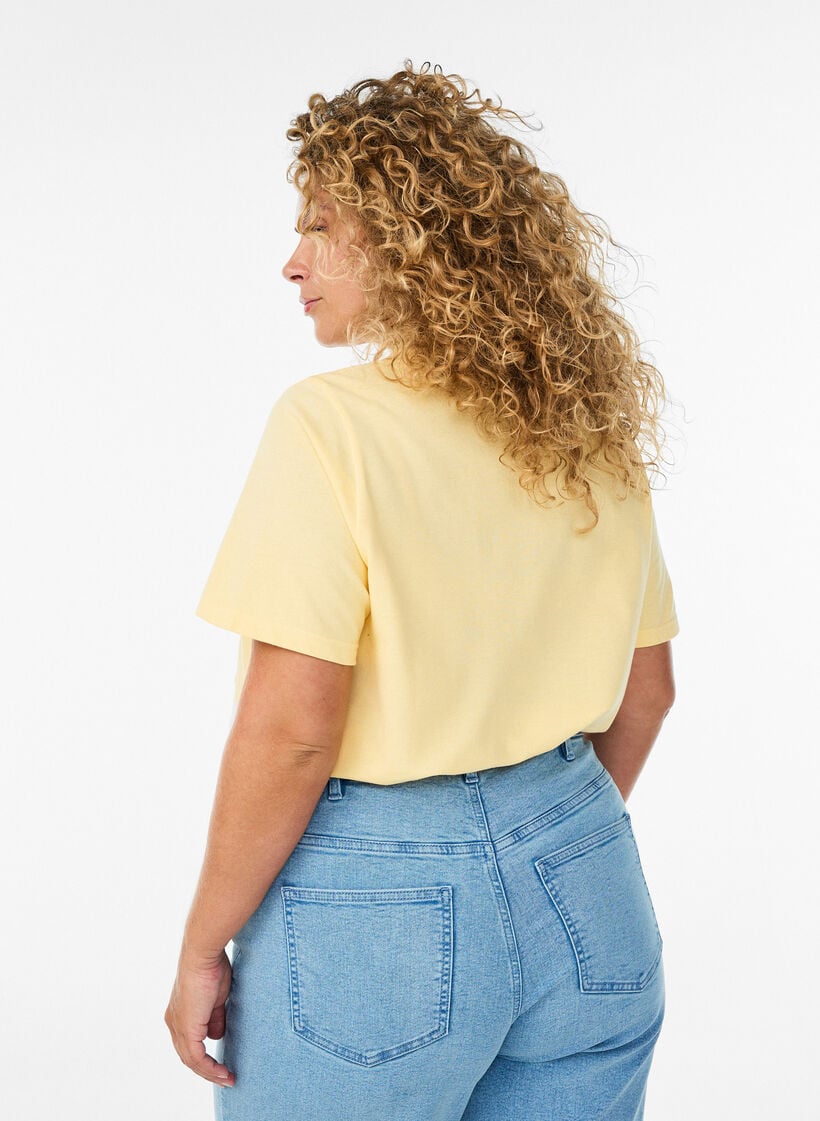 Poloshirt med korte &aelig;rmer, Gul, Model image number 2