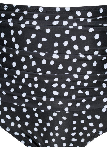 Ekstra højtaljet bikini underdel med print, Black White Dot, Packshot image number 2