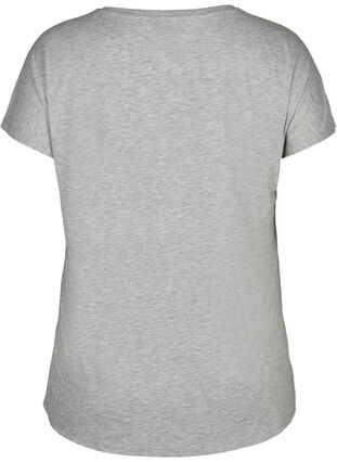 Trænings t-shirt tryk på brystet, Light Grey Melange, Packshot image number 1