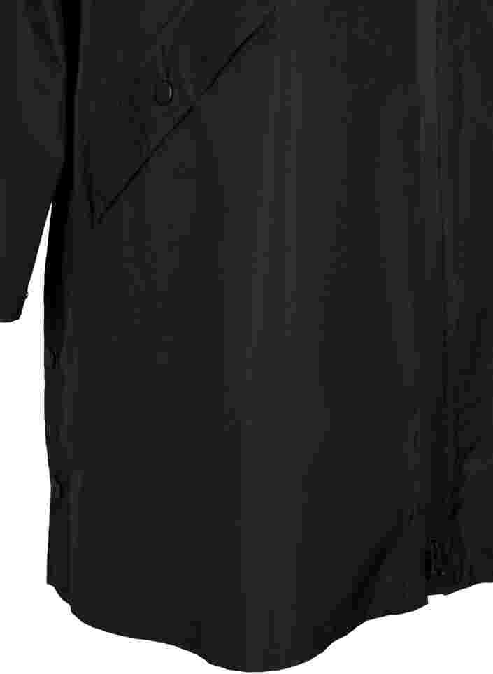 Regnjakke med lommer og hætte, Black, Packshot image number 3