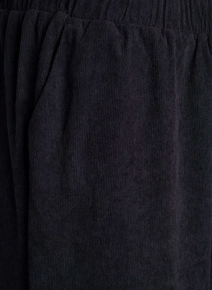 Fløjlsbukser med wide fit, Sort, Packshot image number 2