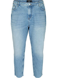 Cropped mom fit Mille jeans med løs pasform, Light blue denim