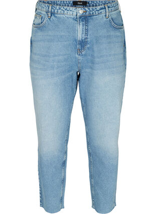 Cropped mom fit Mille jeans med løs pasform, Light blue denim, Packshot image number 0