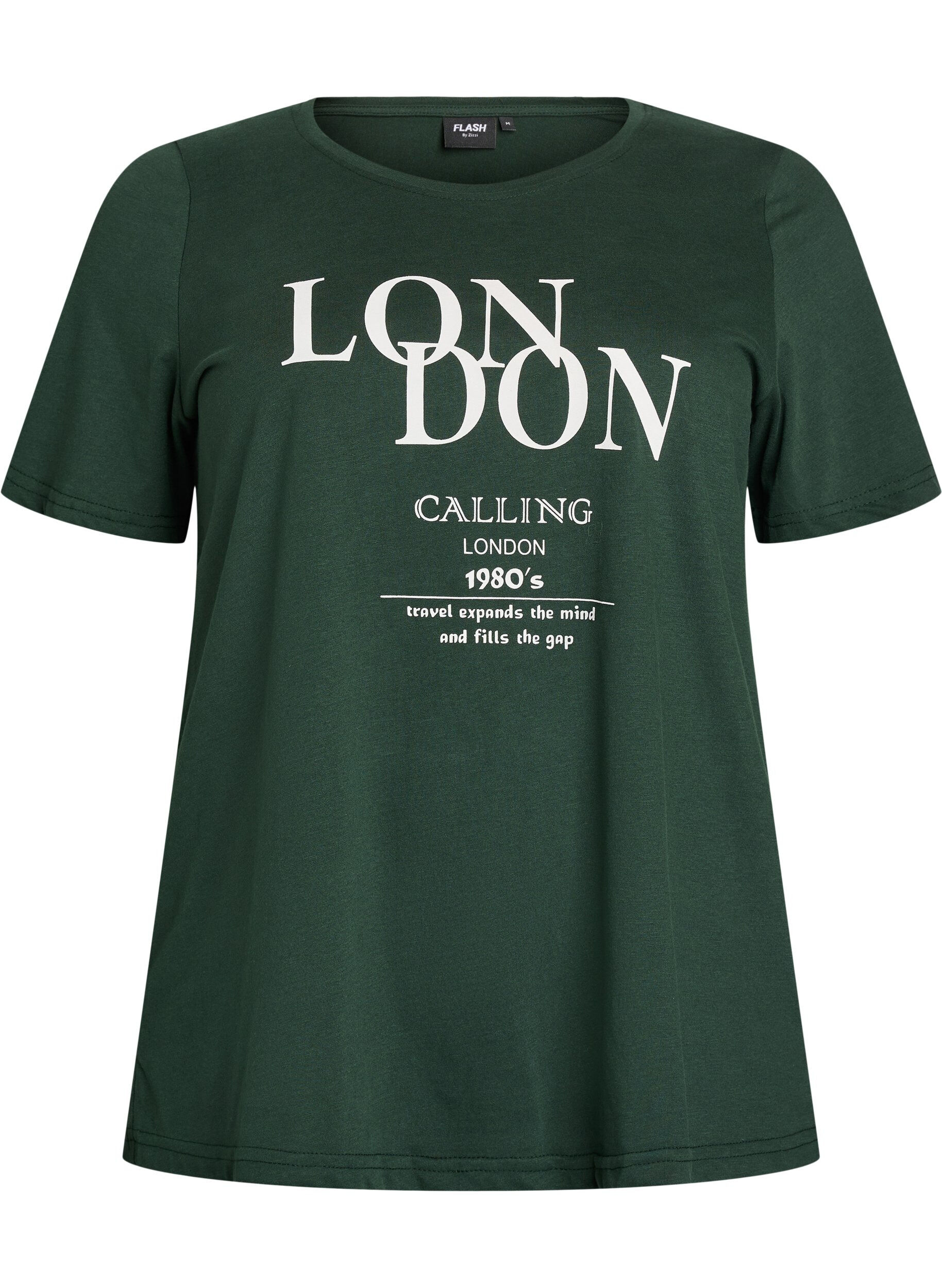 ZizziT-shirt med motiv, Gr&oslash;n, Packshot image number 0