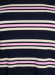 Lang&aelig;rmet natbluse i rib jersey med striber, Bl&aring;, Packshot image number 2