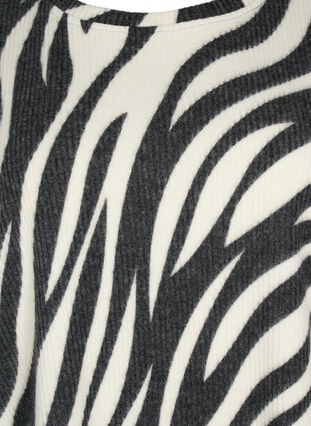 Bluse med 3/4 ærmer og zebramønster, White Zebra, Packshot image number 2
