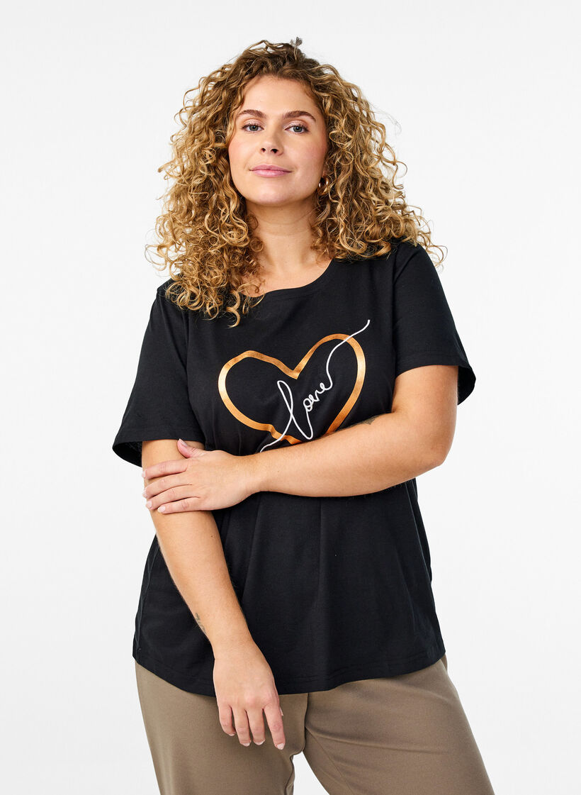 FLASH - T-shirt med motiv, Sort, Model image number 0