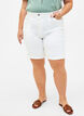 Tætsiddende denimshorts med høj talje, Bright White, Model image number 2