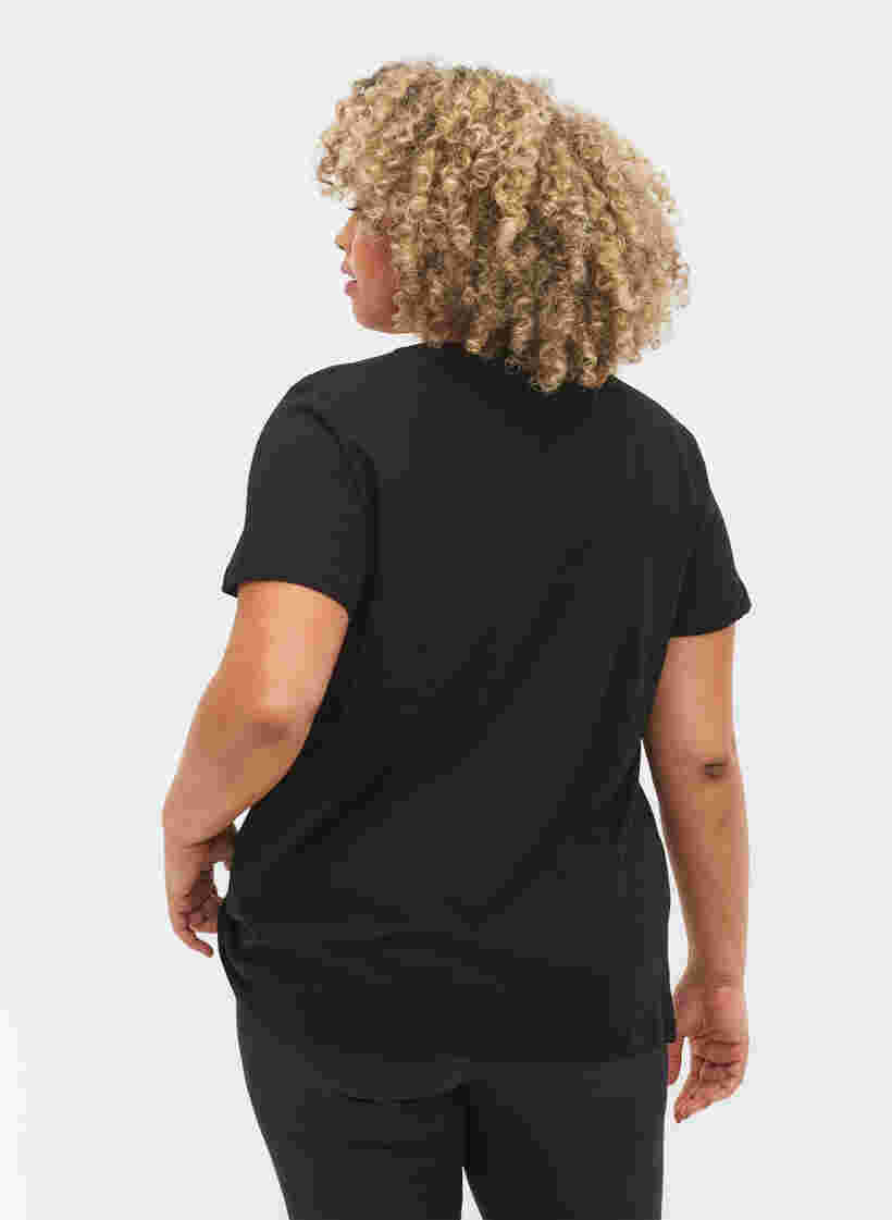 Bomulds trænings t-shirt med tryk, Black w. inhale logo, Model image number 1