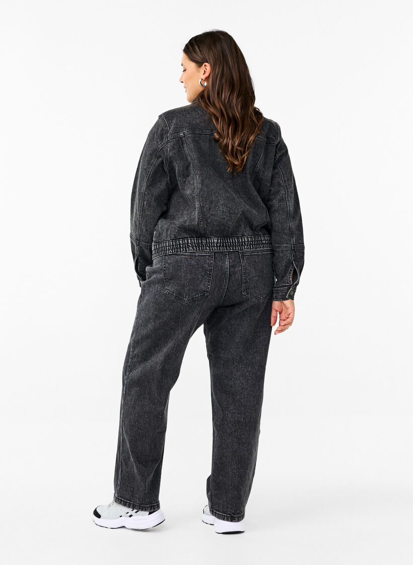 Løs jeans med høj talje, Grå, Model image number 1