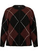 Cardigan med argylem&oslash;nster, Sort, Packshot image number 0