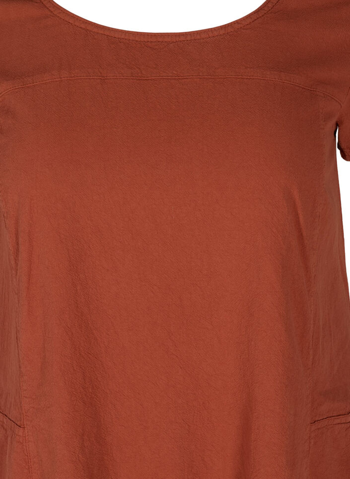 Kort&aelig;rmet kjole i bomuld, Orange, Packshot image number 2