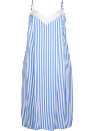 FLASH - Stribet stropkjole i viskose, L. Blue White Stripe