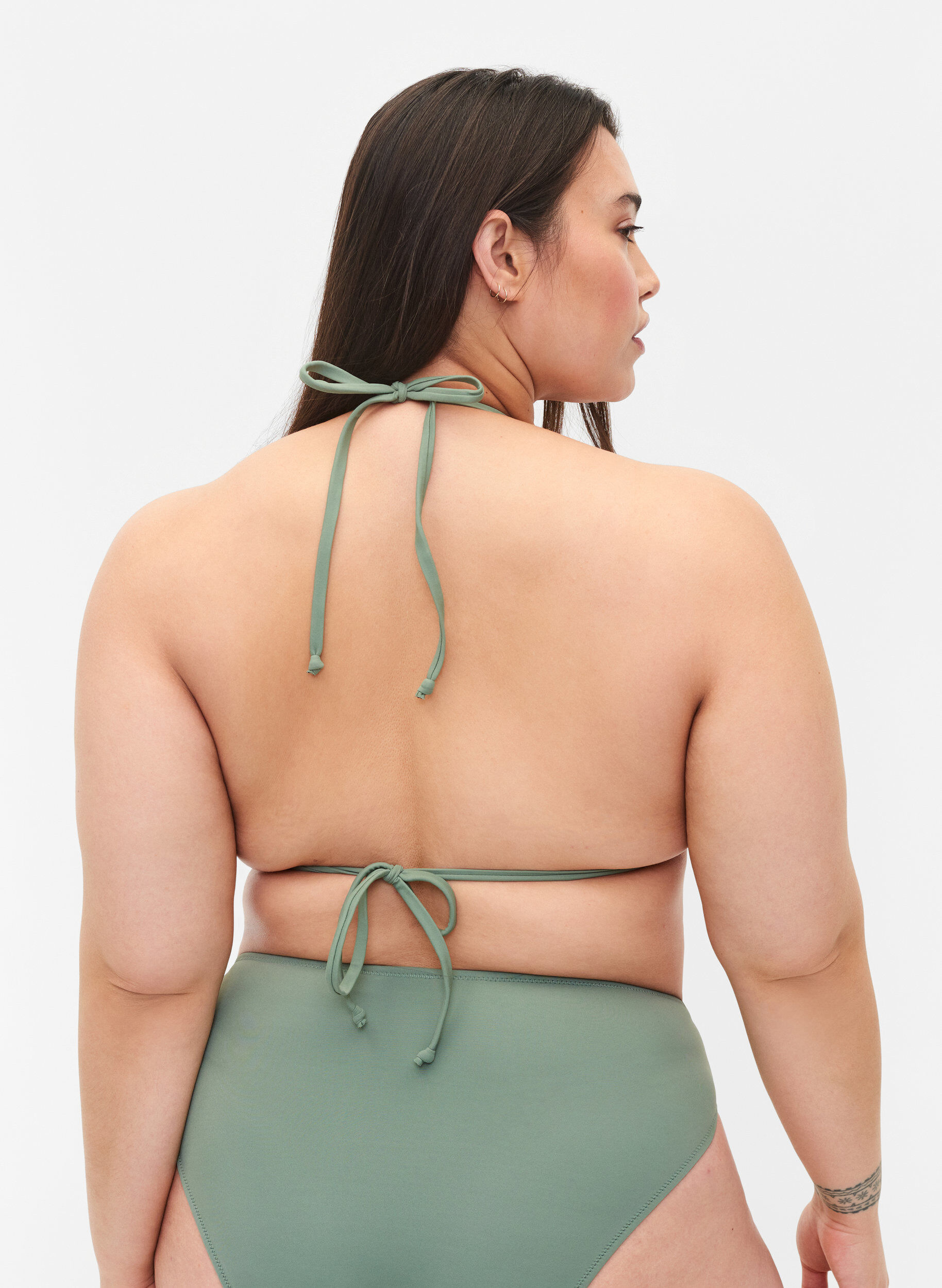 Zizzi Trekants bikini bh , Gr&oslash;n, Model image number 1