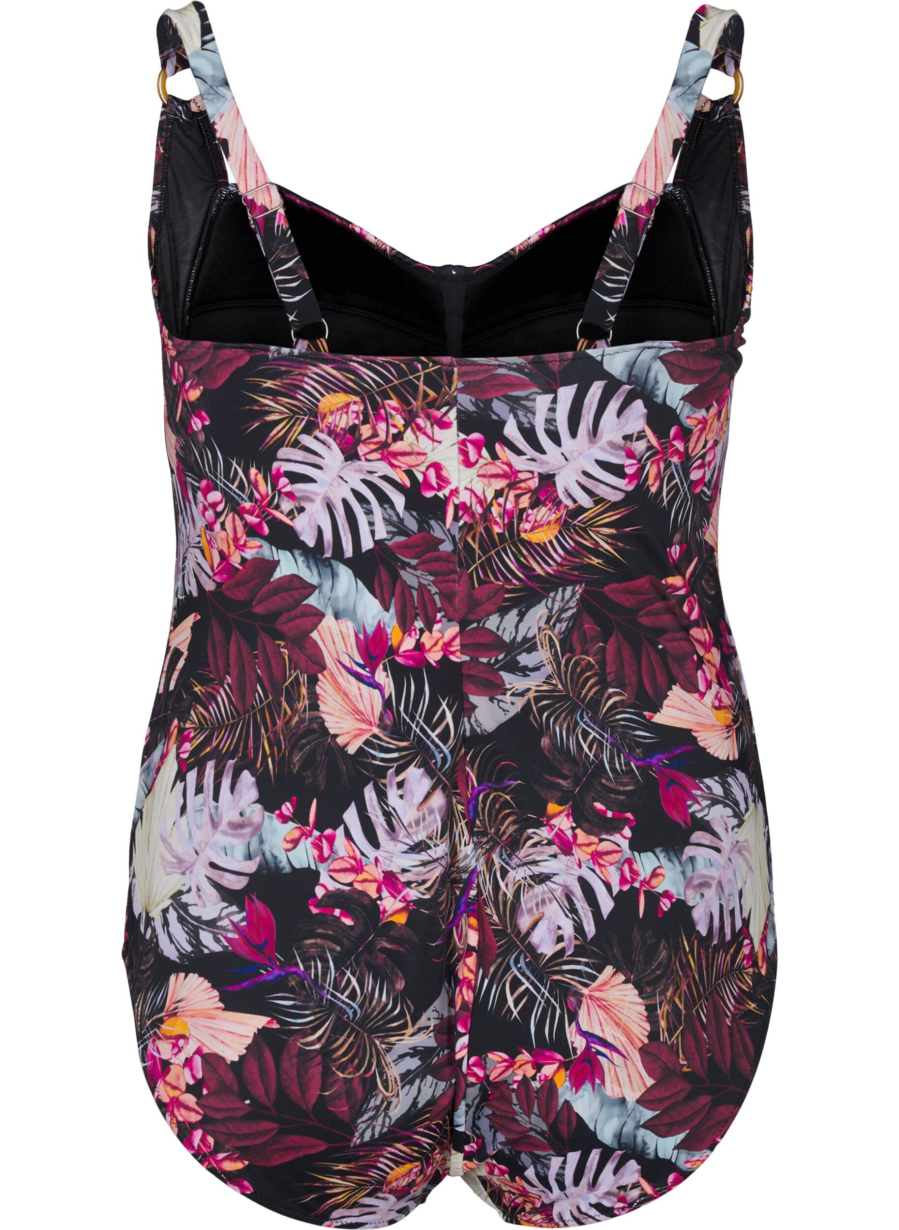 Zizzi Vatteret badedragt med print, R&oslash;d, Packshot image number 1