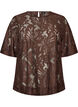 Blondebluse med korte &aelig;rmer, Brun, Packshot image number 0
