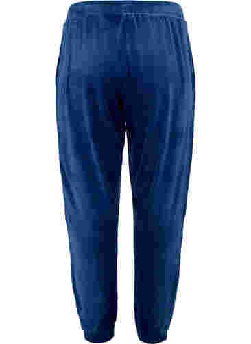 Løse bukser i velour, Insignia Blue, Packshot image number 1