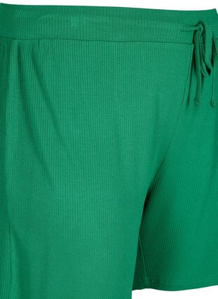 Løstsiddende viskose shorts med rib, Jolly Green, Packshot image number 2