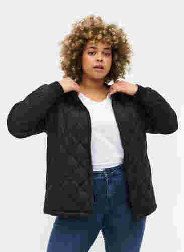 Quiltet 2-i-1 jumpsuit med lommer, Black, Model image number 2