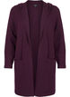 Lang strik cardigan med uld og hætte, Potent Purple Mel., Packshot image number 0