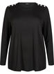Bluse med pynteknapper , Sort, Packshot image number 0