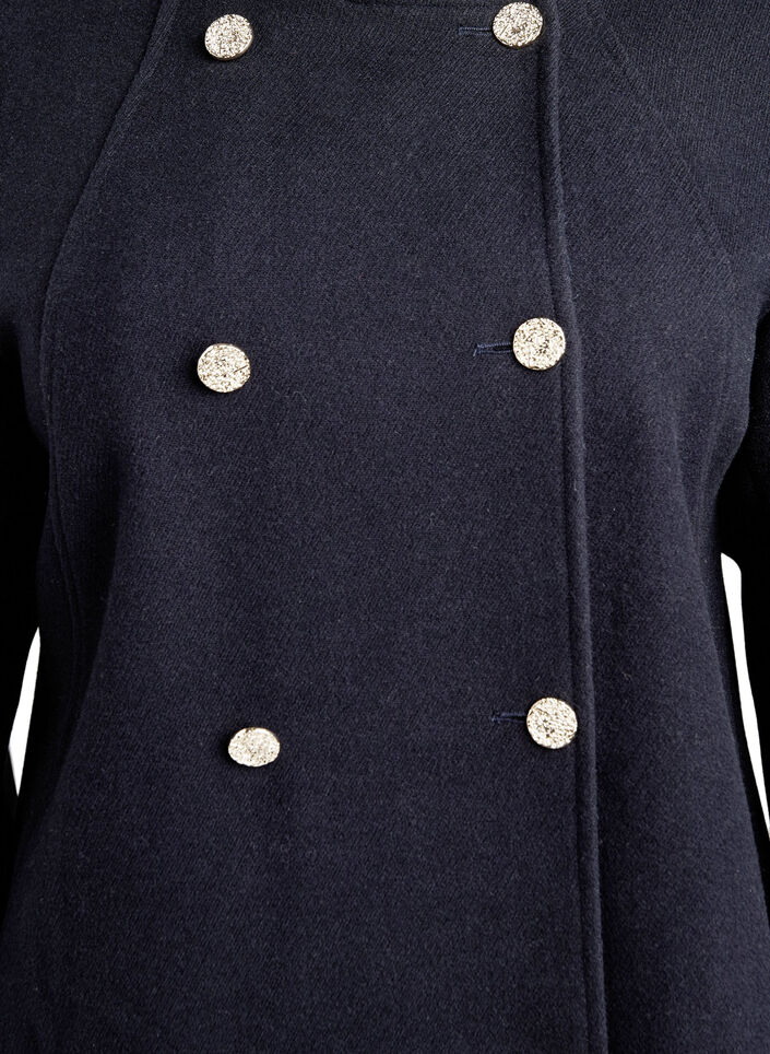 A-formet frakke med guldknapper, Bl&aring;, Packshot image number 2