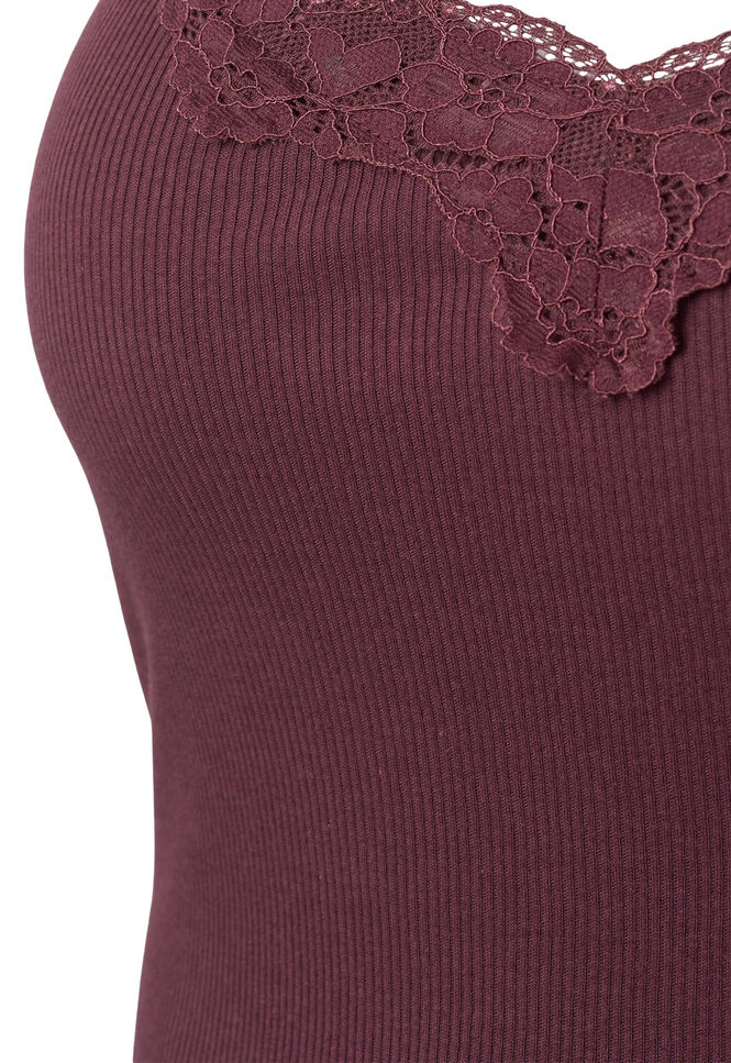 2-pak nat toppe i rib, Black/Fudge, Packshot image number 2