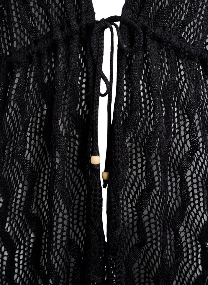 Strand kimono med bindebånd, Sort, Packshot image number 2