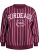 Stribet sweatshirt med tekstprint, Rød, Packshot image number 0