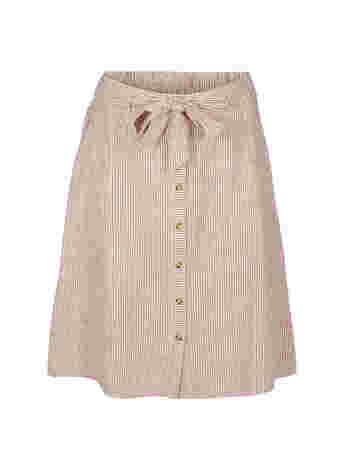 Stribet nederdel med lommer i bomuld
