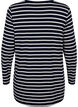 Langærmet bluse med striber, Evening Blue Stripe, Packshot image number 1