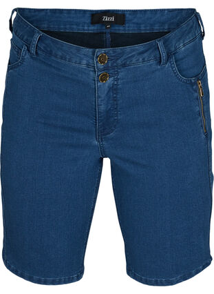 Tætsiddende denim shorts, Medium Blue Denim, Packshot image number 0