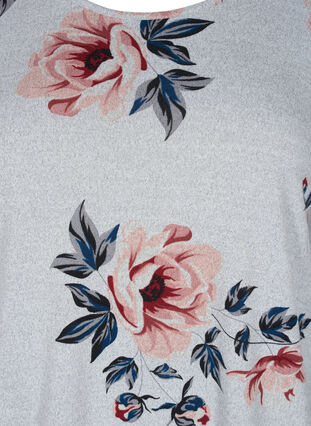 Blomstret bluse med lange ærmer, LGM w Rose Flower, Packshot image number 2