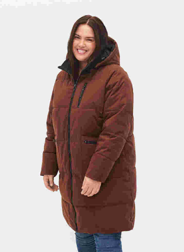 Vinterjakke med aftagelig hætte, Friar Brown, Model image number 0