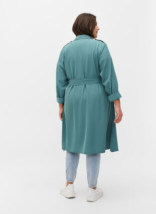 Let jakke med bælte og lommer, Sagebrush Green, Model image number 1