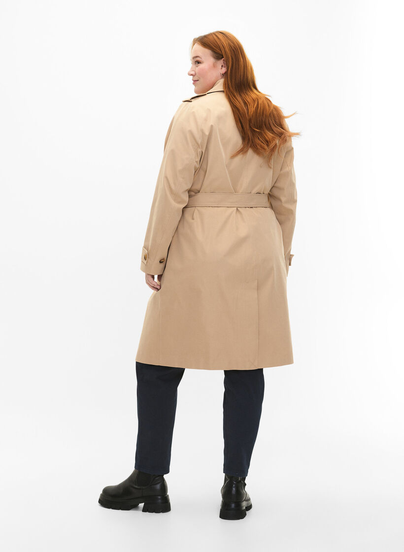 Trenchcoat med lommer og bælte, Nomad, Model image number 1