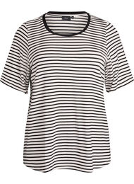 T-shirt med TENCEL&trade; Lyocell og striber, Hvid