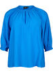 A-shape viskosebluse med 3/4 ærmer, Strong Blue, Packshot image number 0