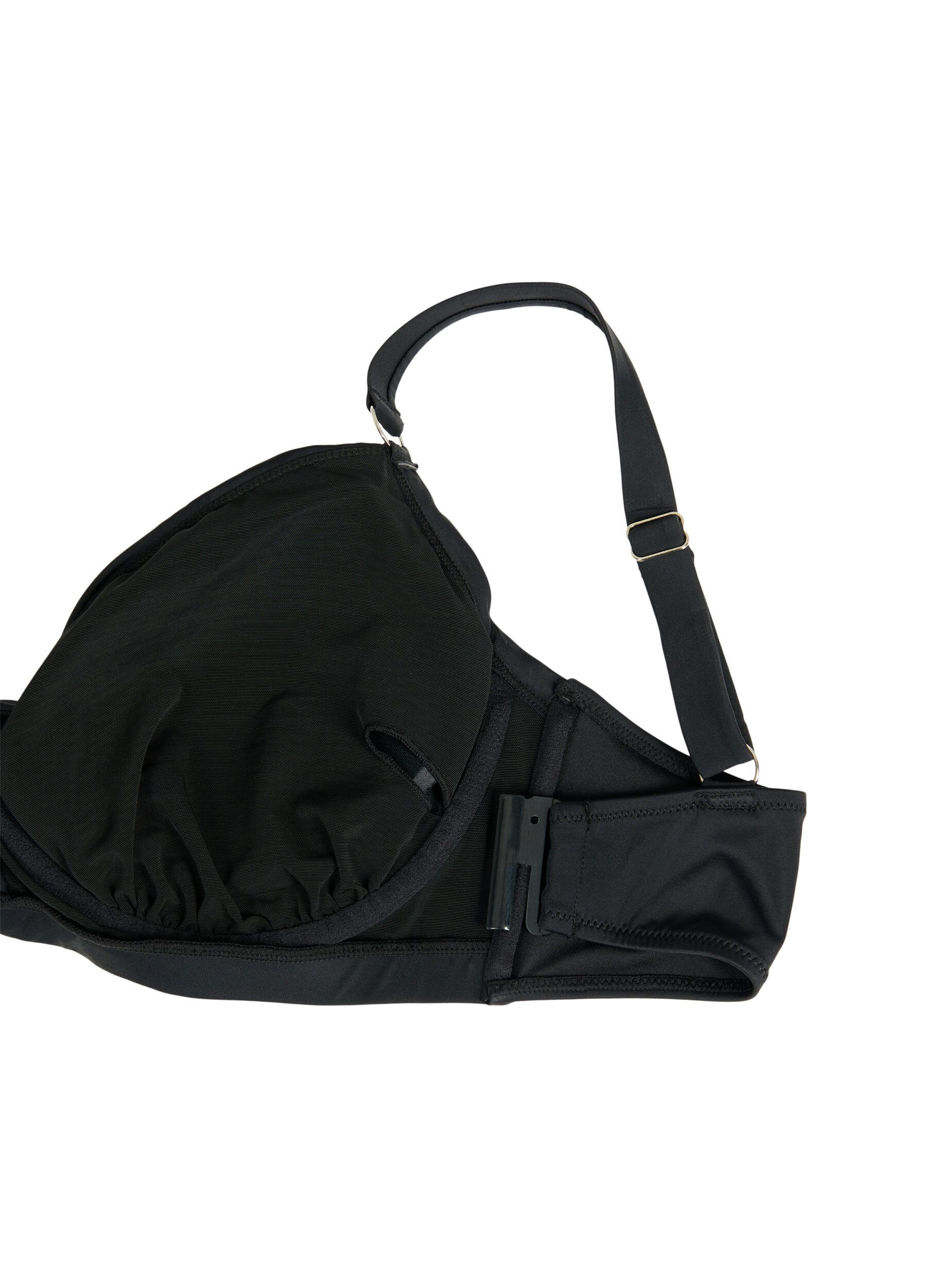 ZizziBikini b&oslash;jle bh med draperinger, Sort, Packshot image number 3