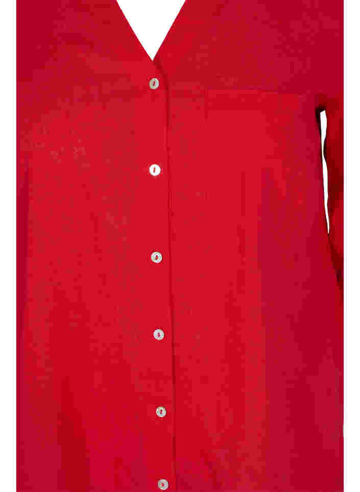 Skjortebluse med knaplukning, Chinese Red, Packshot image number 2