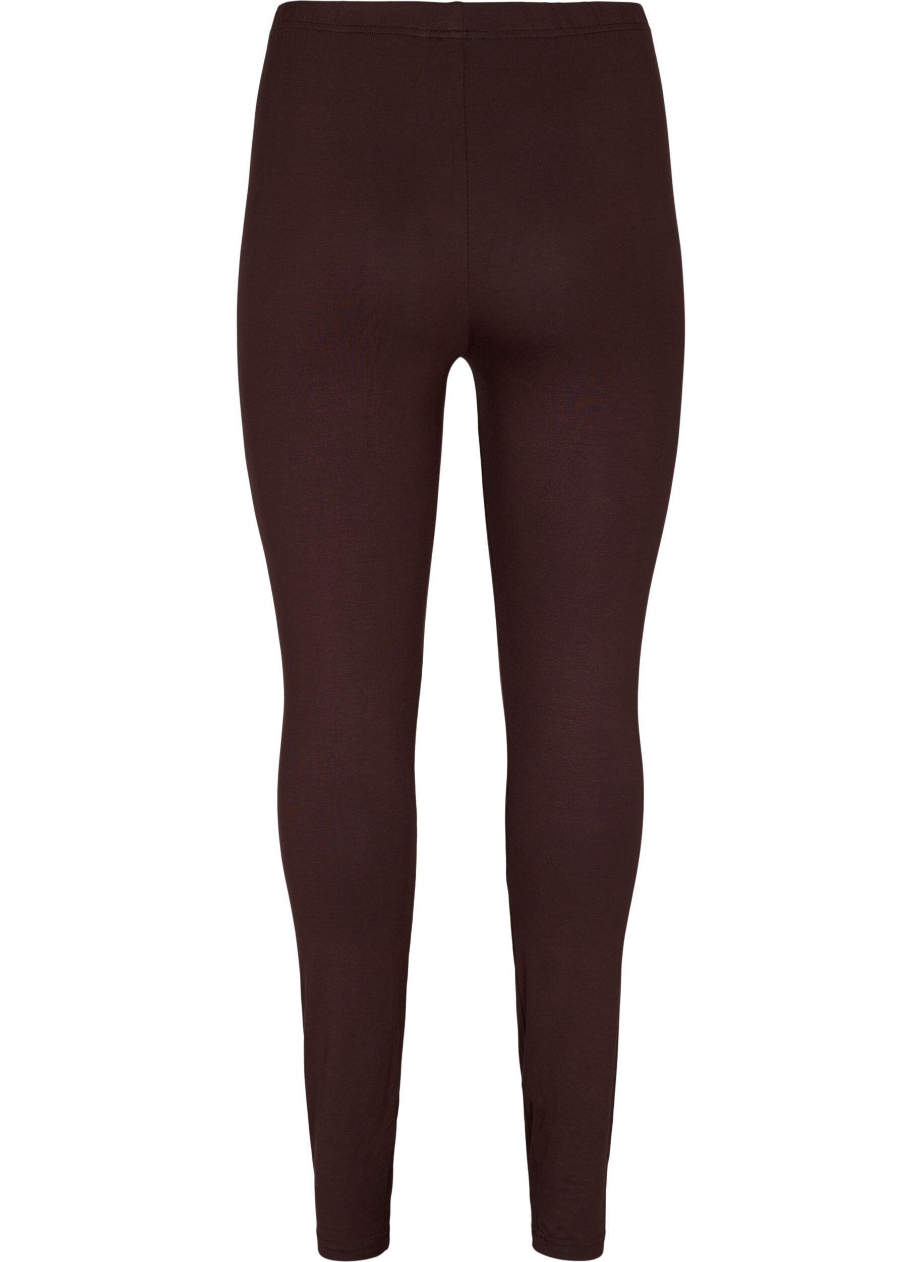 ZizziBasis leggings i viskose, Brun, Packshot image number 1