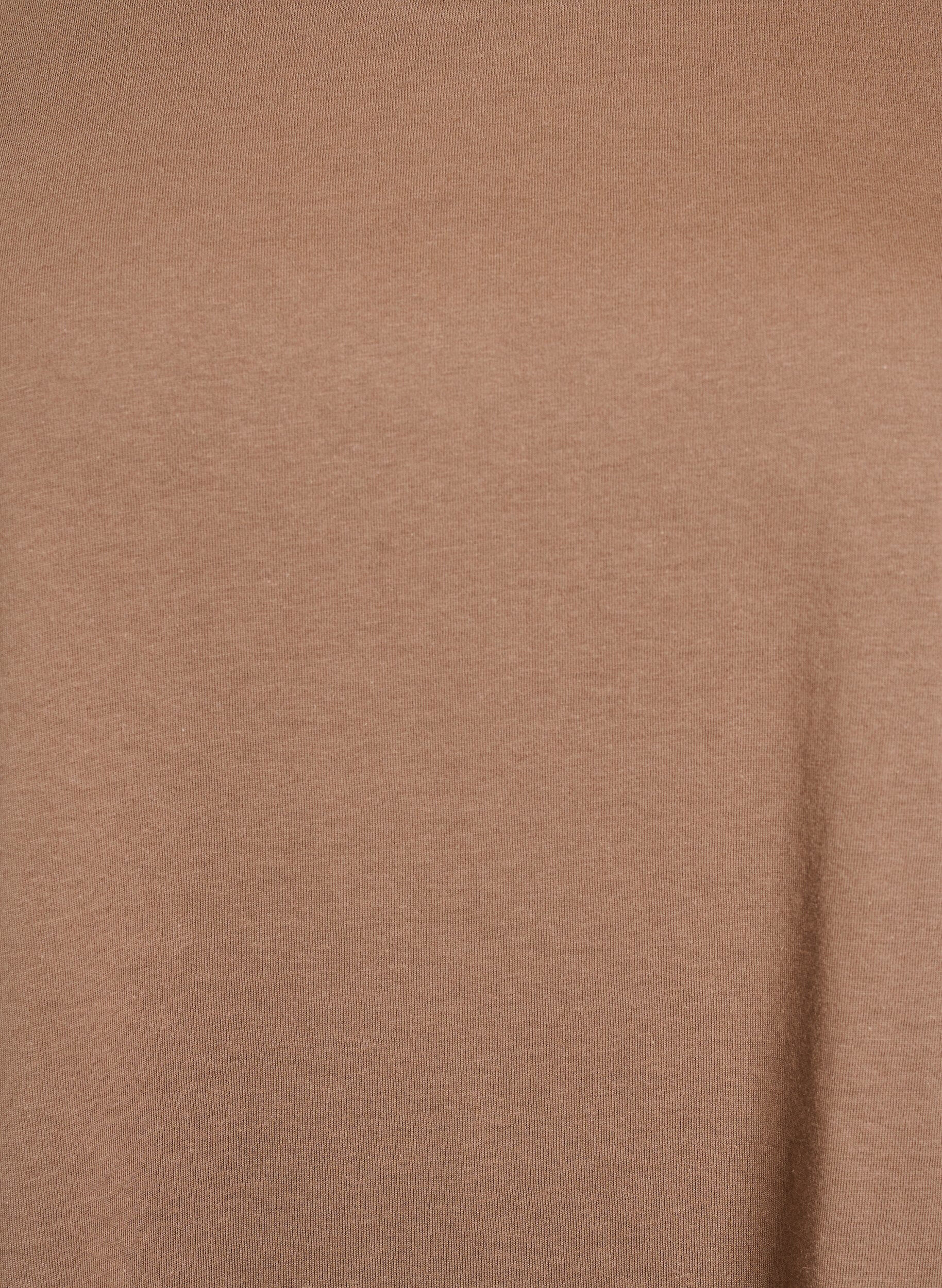 ZizziKort&aelig;rmet t-shirt i bomuldsblanding, Brun, Packshot image number 2