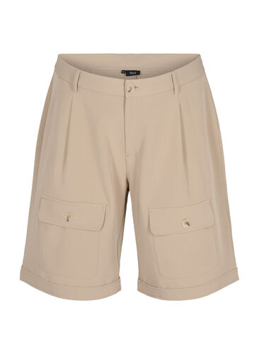 Shorts med påsyede lommer, Humus, Packshot image number 0