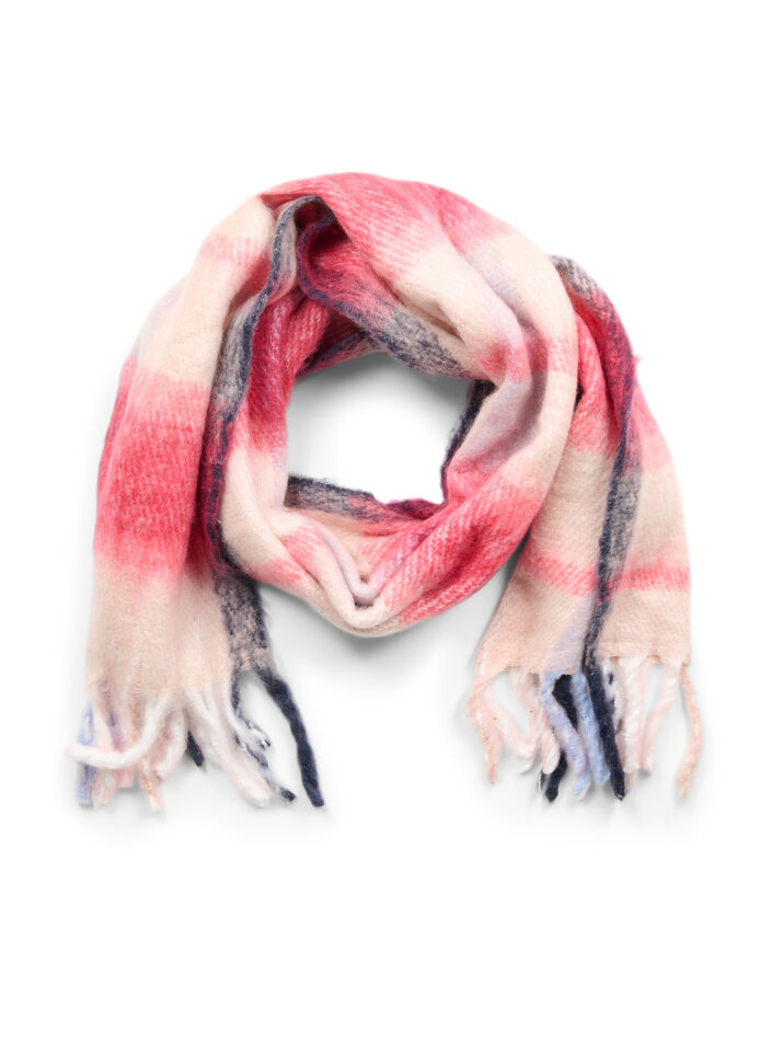 Halstørklæde med frynser, Pink, Packshot
