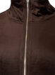 Cardigan i bl&oslash;d velour med lynl&aring;s og h&oslash;j krave, Brun, Packshot image number 2